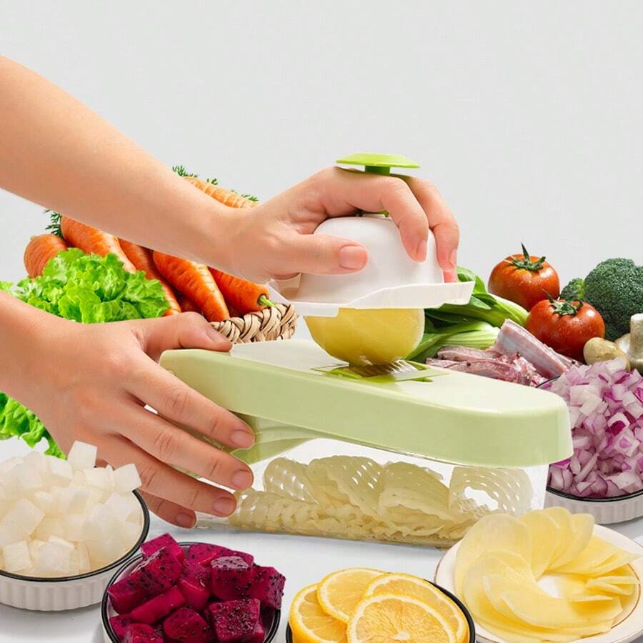 Multi-Functional Vegetable Slicer, Potato Slicer, Shredder, Onion Chopper, Vegetable Cutter - Multicolor - View 1