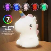 A Rechargeable LED Night Light, Dreamy Themed Night Light, Rechargeable Ambient Light, Soft Light Bedside Lamp, Bedroom Decoration Gift, Kawaii Room Decoration, Suitable For Various Room Types, Perfect For Parties, Easter Gifts, Night Lights, Desk Lamps, Bedroom LED Lights, Room Decoration, Bedroom Night Lights - 彩色 - 查看 2