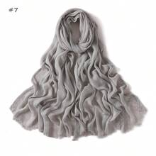 1pc New Fashionable Casual Soft Comfortable Breathable UV Protection Warm Scarf, Suitable For Daily Wear, Festivals And Celebrations, Autumn/Winter, 100% Cotton Material, Hand-Dyed, Solid Color Hijab Scarf For Women - Multicolor - View 26