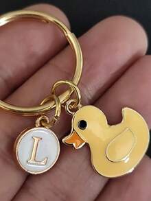 Yellow Duck Keychain, Gift For Duck Lovers, Valentine's Day Keychain, Back To School Gift - Yellow - View 4