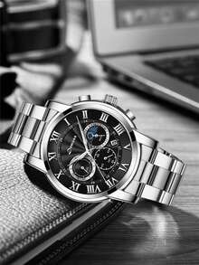 礼盒套装 结婚礼物 生日礼物 送给爱人 父亲 老师 公司年会 员工 商务男士 经典时尚商务石英表+钱包+皮带+皮带扣+礼盒