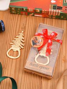 1/4pcs Christmas Bottle Opener, Christmas Gift, Snowman, Christmas Tree, Snowflake Christmas Gift Car Bottle Opener