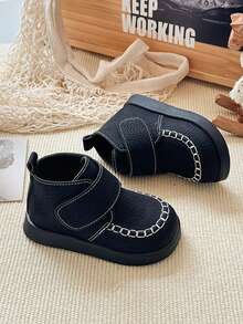 Botas de tobillo para niños, botas de suela blanda para niños para otoño/invierno, nuevos zapatos de princesa para bebé, zapatos de cuero estilo coreano para niñas pequeñas