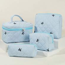 1 Piece Travel Storage Toiltery Bag Zipper Storage Pouch Cosmetic Bag Tampon Storage Bag Sanitary Pad Pouch Women's Bow Embroidered And Quilted Makeup Bag Sets Multi-Functional Cosmetic Storage Bag Bath Wallet Bag Lightweight Fluffy Filling Toiletries Bag Mini Travel Makeup Case PouchFor Travel Storage Daily Use For School Cosmetic Bag Back To School Supplies Cosmetic Storage School Stuff Bag Organizer Room Stuff