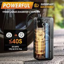 Carsun Tire Lnflator Portable Air Compressor Tire Air Pump,Wireless Digital Display Model, 150 PSI, Dual 2600mAh Large-Capacity Batteries, 3 Times Faster Inflation Speed, With Deflation Function, Tire Pressure Display, And 3 Adjustable LED Modes.