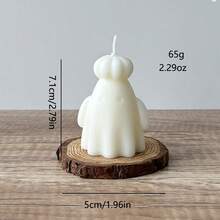 1 nến thơm hình ma Halloween, 7 kiểu không có chân nến, trang trí phòng, quà tặng - Trắng - Xem 31