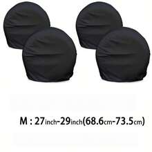 4pcs Tire Covers - Wheel Protectors For Trucks, SUVs, Trailers, Cars, Campers, RVs, Universal Fit For 24-32 Inch Tires, Black Wheel & Tire Covers, UV/Dust/Rain/Snow Resistant