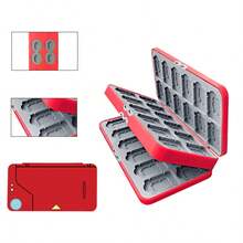 48 In 1 For Switch Game Card Storage Case Magnetic Switch Game Card Box Game Accessories With Soft Silicone Lining - Red - View 6