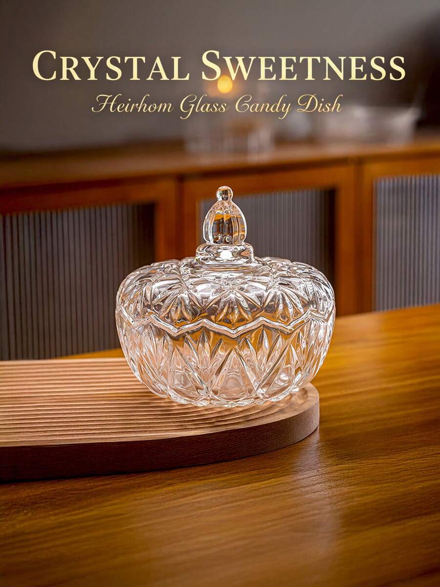 Szklany, przezroczysty słoik w stylu europejskim z pokrywką, słoik na słodycze, słoik do przechowywania z pokrywką, odpowiedni do przechowywania różnych rzeczy, akcesoriów damskich, pędzli do makijażu