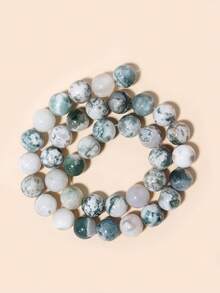 Cuentas de piedras naturales, cuentas sueltas de obsidiana, jade birmano, ojo de tigre, redondas y lisas, piedras preciosas de curación de energía para hacer joyas, pulseras y collares DIY