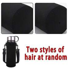 1pc 550-1500ML Sports Water Bottle Case Insulated Bag Initial Letters A-Z Printing Crossbody Cup Protector Sleeve With Strap Adjustable Carrier For Mug Bottle Holder - Black - View 7