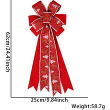 1 Stück Weihnachtsbaum Rot Schneeflocke Schleife Ornament Anhänger, Samt imitierter Leinen Schleife Weihnachtsparty Dekoration Zubehör, Schneeflocke Karomuster Schleife Anhänger, handgemachte Weihnachtsschleife aus rotem und grünem Samt mit Buchstaben, Weihnachtsbaum Dekoration Karomuster Polka Dot Schleife, Ahornblatt Schneeflocke Karomuster Schleife Festival Dekorationszubehör