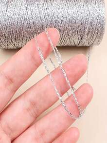 1 لفة سلك فضي 1 مم لل- DIY في عيد الميلاد، حبل تغليف صندوق هدايا عيد الميلاد، حبل ربط، حبل بطاقة، مناسب لديكور حفلات عيد الميلاد والأعياد