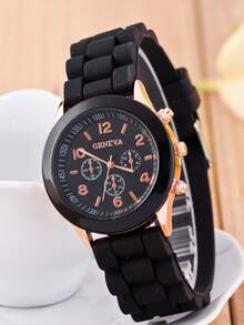 1pc/Set Cute & Fresh Macaron Color Silicone Quartz Watch, Suitable For Birthday Gifts, Halloween Gifts, Etc.