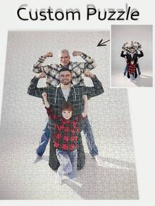 1 pieza Rompecabezas personalizado con marco o solo rompecabezas, rompecabezas personalizado para Halloween/Navidad 2025/Decoraciones navideñas/Decoraciones del hogar navideñas, Embruja tu hogar - Multicolor - Ver 2