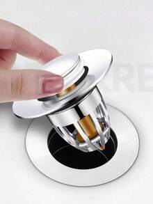 Bộ 2/1 dụng cụ thông tắc bồn rửa nhà tắm (đường kính phổ thông 3.3cm-4cm), nắp đậy cống bồn tắm lò xo, cống thoát nước kiểu nhấn bằng lõi nhựa, bộ lọc cống bồn rửa, dụng cụ giữ tóc gia dụng, lưới lọc rác thải thực phẩm nhà hàng & nhà bếp, phụ kiện & dụng cụ nhỏ phòng tắm / vật dụng thiết yếu cho phòng tắm - Nhiều màu - Xem 2
