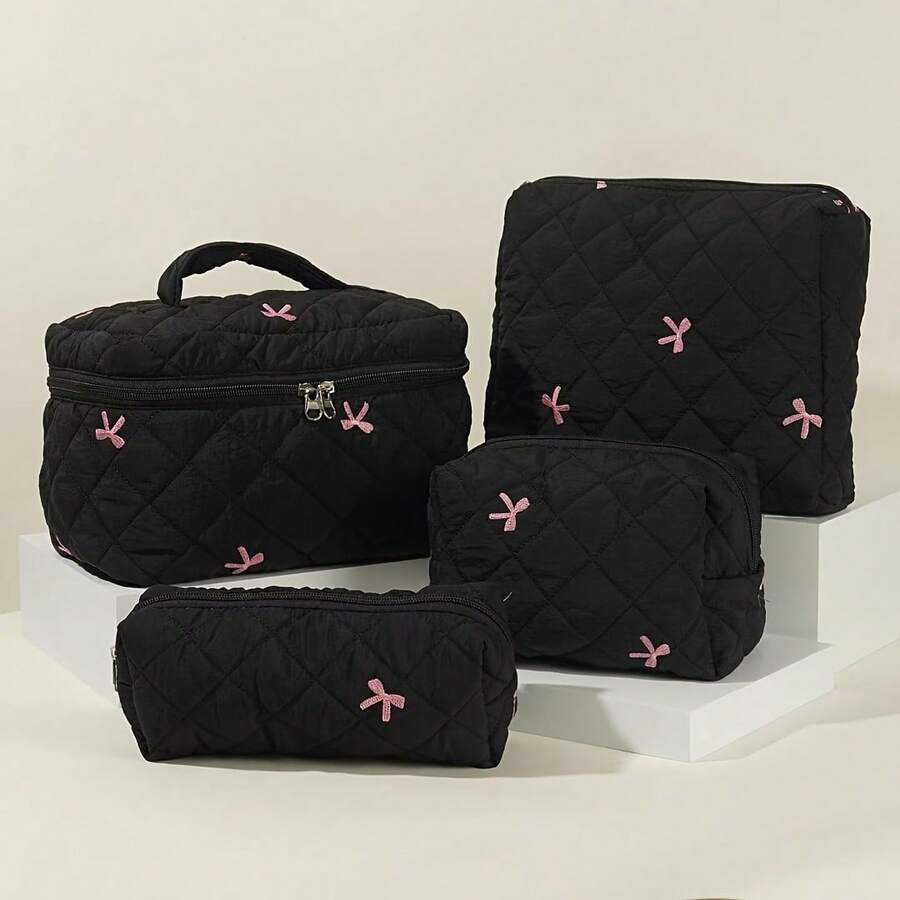 1 Piece Travel Storage Toiltery Bag Zipper Storage Pouch Cosmetic Bag Tampon Storage Bag Sanitary Pad Pouch Women's Bow Embroidered And Quilted Makeup Bag Sets Multi-Functional Cosmetic Storage Bag Bath Wallet Bag Lightweight Fluffy Filling Toiletries Bag Mini Travel Makeup Case PouchFor Travel Storage Daily Use For School Cosmetic Bag Back To School Supplies Cosmetic Storage School Stuff Bag Organizer Room Stuff