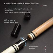 JIAN YING 1 件优质美式 9 球杆、台球杆、专业台球杆，采用北美硬枫木制成，杆头 12.5 毫米，重量 18-20 盎司，长度 148 厘米/58 英寸，包含球杆、球杆盒、延长杆、手套、球杆布 - 台球爱好者的理想选择 - 12.5mm Billiard cue + cue bag - 查看 6