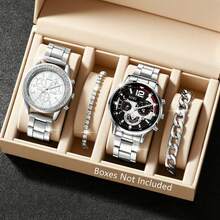 情侣手表套装，包含时尚石英手表和磁性情侣心形项链，适合日常佩戴、生日礼物、派对、节日聚会，也是送给自己或朋友的理想礼物。不含包装盒。