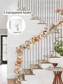 1pc-Fall Maple Leaves Garland, 5. 6Ft Artificial Maple Leaf Autumn Garland Hanging Fall Vines Table Decorations -Durable Reusable For Thanksgiving Home Party Fireplace Wedding Dinner Deco, Home Wedding Party,Home Decor,Table Decoration, Front Door Fall Decoration, Indoor And Outdoor Decoration,Fall Decor,Halloween Decoration,Halloween Decor