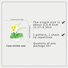 50 pièces Autocollants de graffitis d'orchidées papillon, autocollants décoratifs floraux frais et créatifs, style Ins pour la décoration murale, la décoration de chambre, les autocollants muraux, la décoration d'intérieur