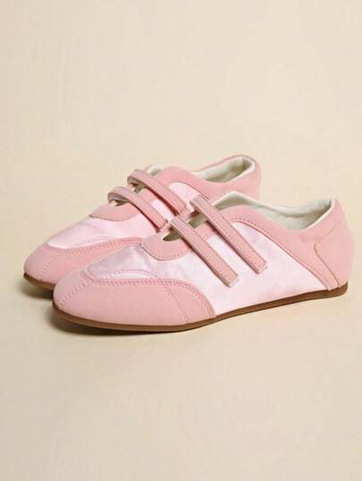 Zapatos de tipo Mary Jane versátiles con cierre de gancho y bucle en color rojo vintage, nuevos zapatos planos de punta redonda casuales para primavera 2025 [Corren pequeños, por favor pida de acuerdo a la tabla de tallas], Bailarinas