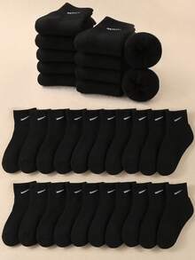 10双黑灰色儿童袜子适合日常搭配/生活秋冬款带毛绒袜温暖舒适柔软（1-16岁）男女童适用 - 彩色 - 查看 16