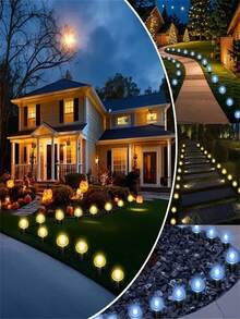 1 pezzo Luce da giardino solare da esterno, lampada decorativa per percorsi da giardino in stagione natalizia, 15/30 LED, luce bianca calda e bianca fredda, adatta per illuminazione di parcheggi commerciali, vialetti e prati