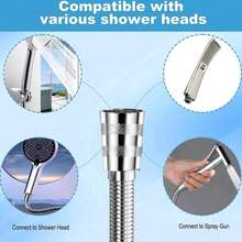 1 PC Shower Hose, Stainless Steel Shower Head Hose, Bathroom Rain Shower Head Pipe, Water Heater Inlet Hose, 1.5/2/3 Meters Of Reinforced Pipe