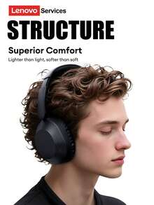 Lenovo LE601 Minimalist Bluetooth Headphones With Large Diaphragm, Deep Bass, Surround Sound, High-Quality Audio, Comfortable Fit, AI Smart Physical Noise Cancellation, Gaming, Sports, Music, Long Battery Life, Compatible With Smartphones And Computers - Multicolor - View 6
