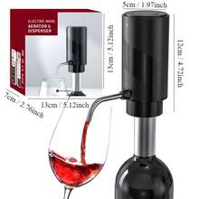 Automatic Electric Wine Opener, Pourer, Aerator And Preserver Combo Set. Includes: Rechargeable Electric Wine Opener, Foil Cutter, Electric Wine Aerator And Dispenser, Wine Stopper, Charging Cable, Manual, Color Box - Multicolor - View 6
