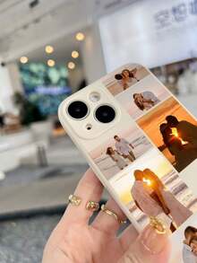 Customized Transparent Anti-Drop Thick Personalized Multi-Photo Protective Phone Case For Daily Life, Party, Family, Suitable For A12, A13, A14, A55, A54, A52, A73, S23, 24 Ultra, A15/ 11, 12, 13, 14, 15, 16 Pro Max - White - View 4