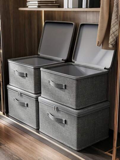 1 件超大可堆叠储物整理器 - 用途广泛且节省空间，适用于衣柜、卧室、厨房 | 非常适合玩具、书籍、衣服和床单