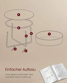 Wohnzimmertisch-Sets - Mattweiß + Kamelbraun - Übersicht 3