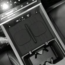 - Alfombrilla protectora de carga inalmbrica para Santa Fe 2024 2025, accesorios de silicona antideslizante, interior negro - Negro - - Ver 2