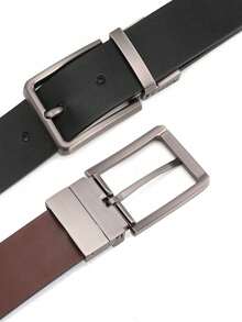 二合一双面男士腰带，正装腰带，带可旋转双面扣 - 雙面款 - 查看 7