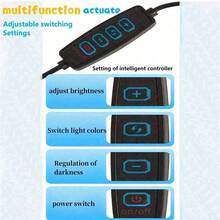 Aquarium Light For 1 To 3 Gal Fish Tank (Dimmable White+Blue+Red LED) USB Full Spectrum 5W 7W Dimmable Small Fish Tank Light Lamp, Adjustable Brightness Fish Tank Light For Open Terrarium,Planted Tank,Round Fish Tank ,Square Fish Tank