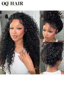 OQ Hair Wear & Go Natural Wavy Wig, No Glue Needed, 180% Density, 14-26 Inches, Invisible Drawstring, Flexible Fit, 360° Transparent Lace, Pre-Cut & Pre-Plucked, Suitable For Romantic Occasions, Pre-Bleached Hair, Natural Hairline, Daily Wear, Beginner Friendly, Fast Shipping, Gift Included, Suitable For Women And Casual Wear - SNatural - View 3