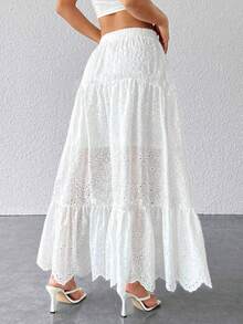 EARO 女士甜美优雅混合蛋糕下摆半身裙，百搭