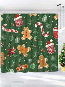 1pc/4pcs Pumpkin Waterproof Shower Curtain Set With 12 Hooks And Bathroom Mat Toilet Seat Cover Non-Slip Bathroom Carpet Polyester Fabric Curtain For Window Bathroom Decor Christmas Decor