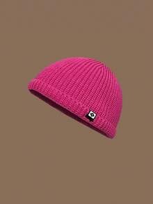 1 Peça Gorro de Pescador Simples, Boné de Malha de Cor Sólida Unissex, Chapéu de Proteção Contra Frio Estiloso, Gorro de Algema para Homens e Mulheres no Outono - Multicolorido - Visão 8