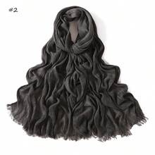 1pc New Fashionable Casual Soft Comfortable Breathable UV Protection Warm Scarf, Suitable For Daily Wear, Festivals And Celebrations, Autumn/Winter, 100% Cotton Material, Hand-Dyed, Solid Color Hijab Scarf For Women - Multicolor - View 20