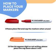 Dry Erase Markers Low Odor Fine Whiteboard Markers Thin Box Of 12/24, 12 Colors,Fine Tip Color Markers