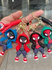 Cute Cartoon Keychain - Peter Parker Legend, Spider-Man, Superhero, Miles Morales, Ring, Bag, Backpack, Pendant, Phone, Spider-Man Pendant, Decorative Accessories, Gift (Some Accessories Randomly Shipped) (Slight Color Difference Between Photos And Actual Product Due To Lighting) - Multicolor - View 2