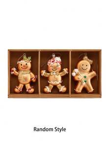 6 pièces Ensemble d'ornements de Noël en verre soufflé fait à la main - Style glamour, Père Noël, Bonhomme en pain d'épices, Designs d'arbres de fête, Pas d'électricité ou de plumes nécessaires pour la décoration de l'arbre de Noël