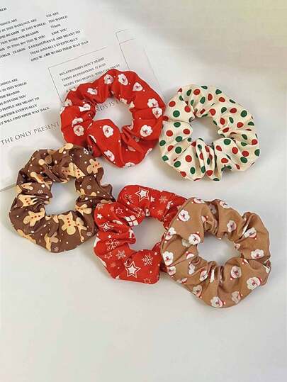 1/3pcs Christmas Hair Scrunchies, High Elasticity Santa Claus, Snowman And Gingerbread Man Hair Ties, Holiday Polyester Fabric Hair Ties, Suitable For Women, Men And Teens - Perfect For Holiday Parties, Christmas Gifts And Everyday Use, Christmas Hair Accessories, Party Hair Accessories, Colorful Hair Ties, Soft Elastic,Curly Hair,Scrunchies,Scrunchies Hair,Curly Hair Accessories,Gifts,Travel,Gifts For Women,Hair Stuff,Stocking Stuffers