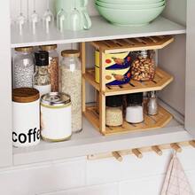 3 Tier Corner Shelf, Dish Drying Rack, Plate Organizer, Kitchen Spice Rack Countertop And Cabinet - 1 Pc + Tự nhiên - Xem 7