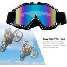 Motorcycle Goggles Dirt Bike Goggles Windproof ATV Dustproof Racing GogglesScratch Resistant Ski Goggles Protective Safety Glasses PU Resin Black Frame+Color Lens - Marble Black Frame+color Lens - View 6