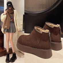 Women Snow Boots - Nhung đen - Xem 2