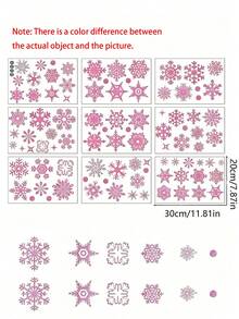 93pcs-Pink Snowflake Stickers,Pink Christmas Static Glitter Snowflake Window Decals ,Snowflake Stickers, Christmas Stickers, Decorative Stickers, Holiday Decor Stickers, Party Decor Stickers, Christmas Party Supplies Decoration Sticker,Christmas Decorations For Family Room Office Supermarket Store Window Glass Door,Christmas